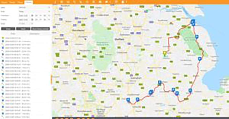 Services > Fleet & Driver Software > Vehicle Tracking > Historical journeys and events > Image 1 Vehicle Tracking