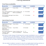 This Weeks Training Opportunities
