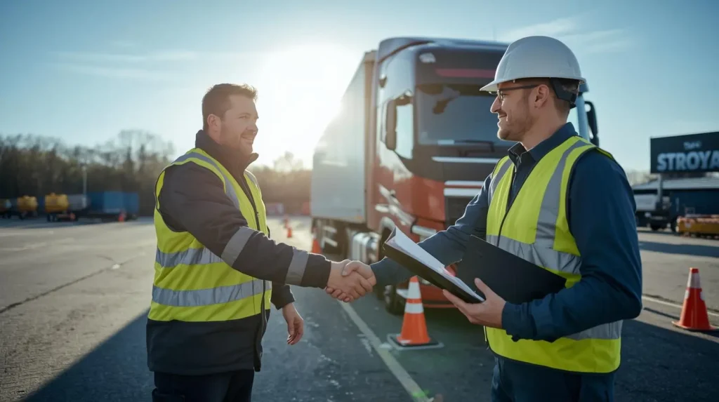 Driving student passing his CPC training