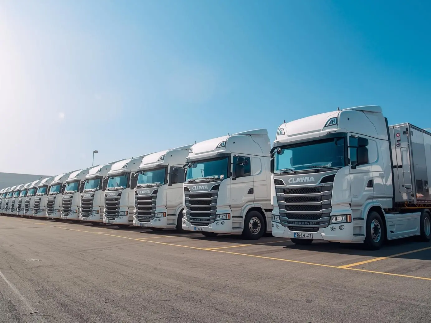 A row of lorries