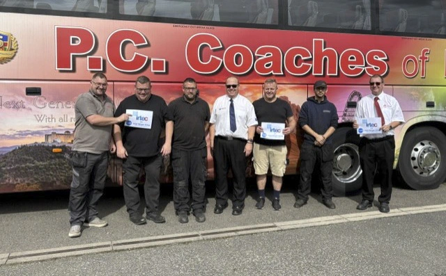 Rob, Adam, Dean, Martin, Kamil and Maks of P.C. Coaches of Lincoln after passing their IRTEC Inspection Technician exams