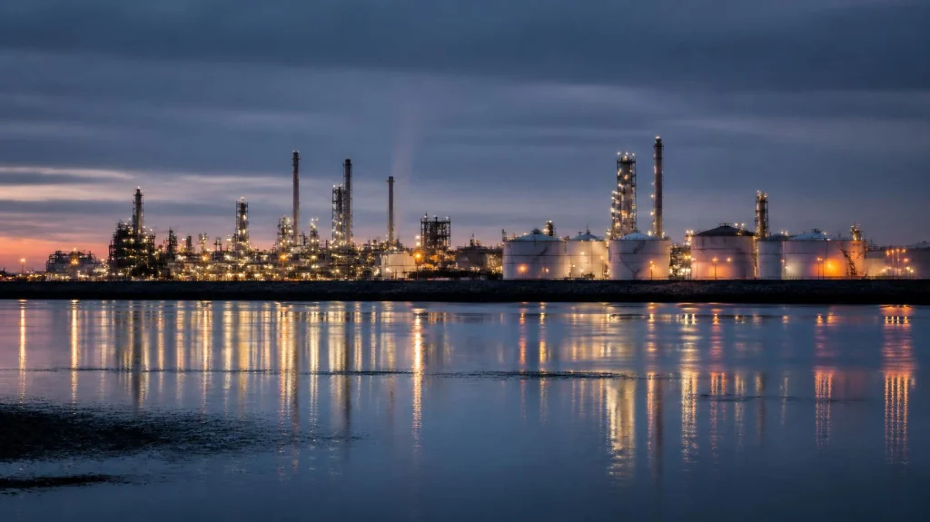 Oil refinery on the UK coast